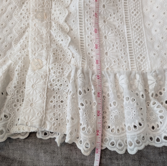 Cartolina Nantucket Cotton Eyelet Dress White Size S NWOT - Picture 8 of 8